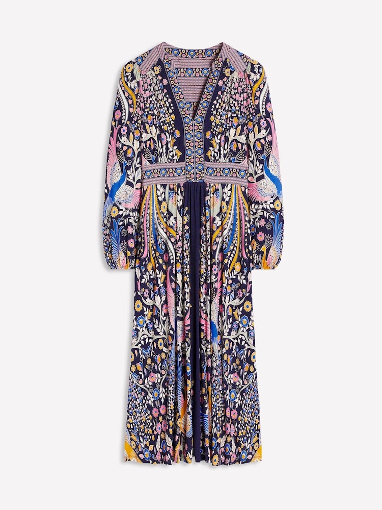 Boden Blue Lily Long Sleeved Midi Dress - Image 6 of 6