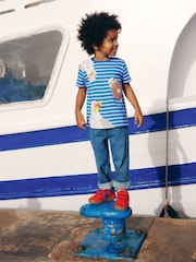 Boden Blue Appliqué 100% Cotton T-Shirt - Image 2 of 4