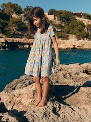 Boden Blue Dark Ariel Twirly 100% Cotton Jersey Dress - Image 2 of 5