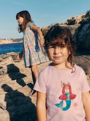 Boden Blue Dark Ariel Twirly 100% Cotton Jersey Dress - Image 3 of 5