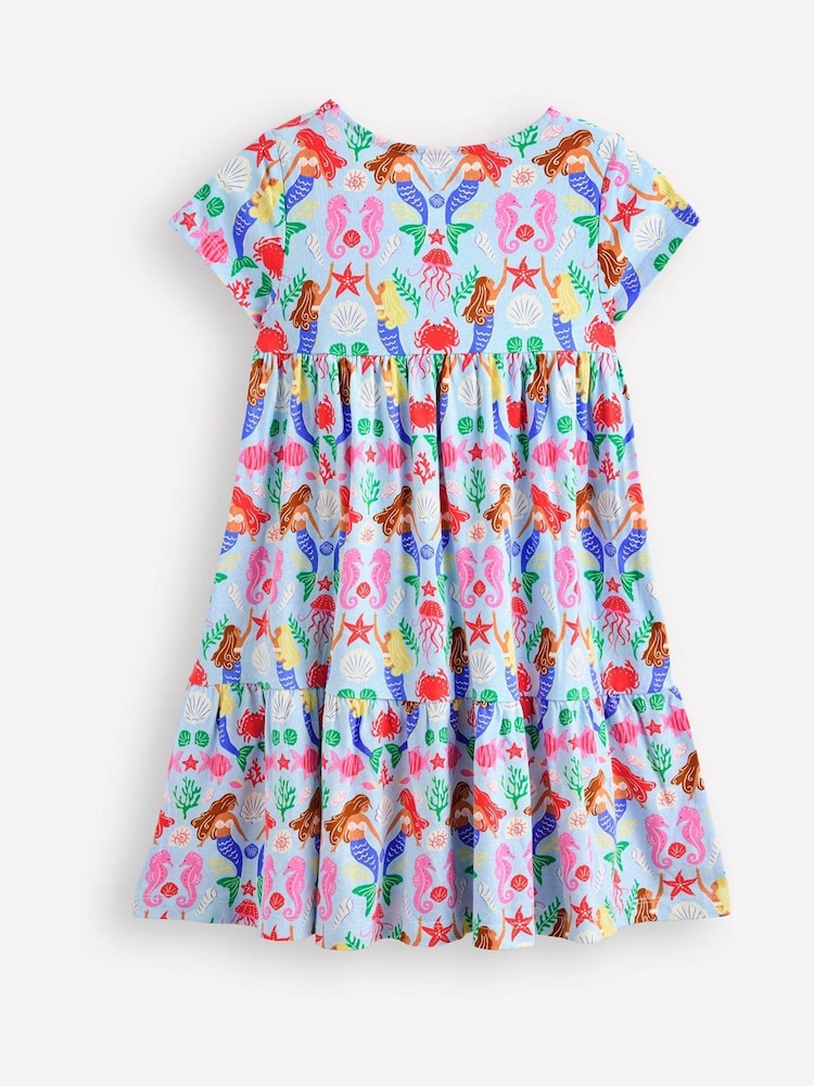 Boden Blue Dark Ariel Twirly 100% Cotton Jersey Dress - Image 4 of 5