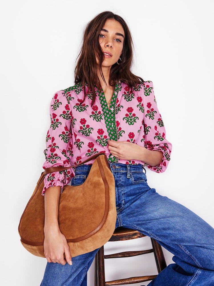 Boden Pink Arabella 100% Cotton Blouse - Image 1 of 6 Boden Pink Arabella 100% Cotton Blouse - Image 1 of 6