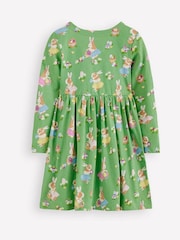 Boden Green Easter Long Sleeved Fun 100% Cotton Jersey Dress - Image 2 of 3