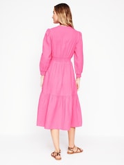 Boden Pink Elena Double Cloth Midi Dress - Image 4 of 7