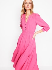 Boden Pink Elena Double Cloth Midi Dress - Image 5 of 7