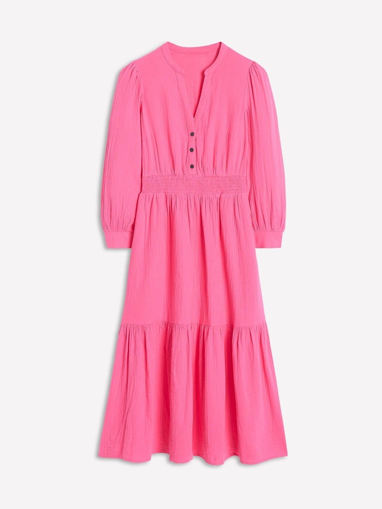 Boden Pink Elena Double Cloth Midi Dress - Image 7 of 7