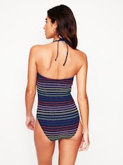 Boden Blue Milos Smocked Swimsuit - Image 3 of 6