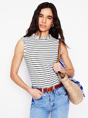 Boden Cream Supersoft Frill Detail Vest - Image 1 of 5