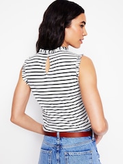 Boden Cream Supersoft Frill Detail Vest - Image 3 of 5