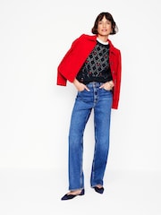 Boden Blue Enid Embroidered 100% Cotton Jumper - Image 4 of 6