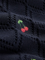 Boden Blue Enid Embroidered 100% Cotton Jumper - Image 6 of 6