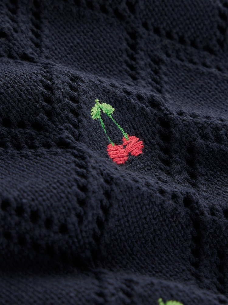 Boden Blue Enid Embroidered 100% Cotton Jumper - Image 6 of 6