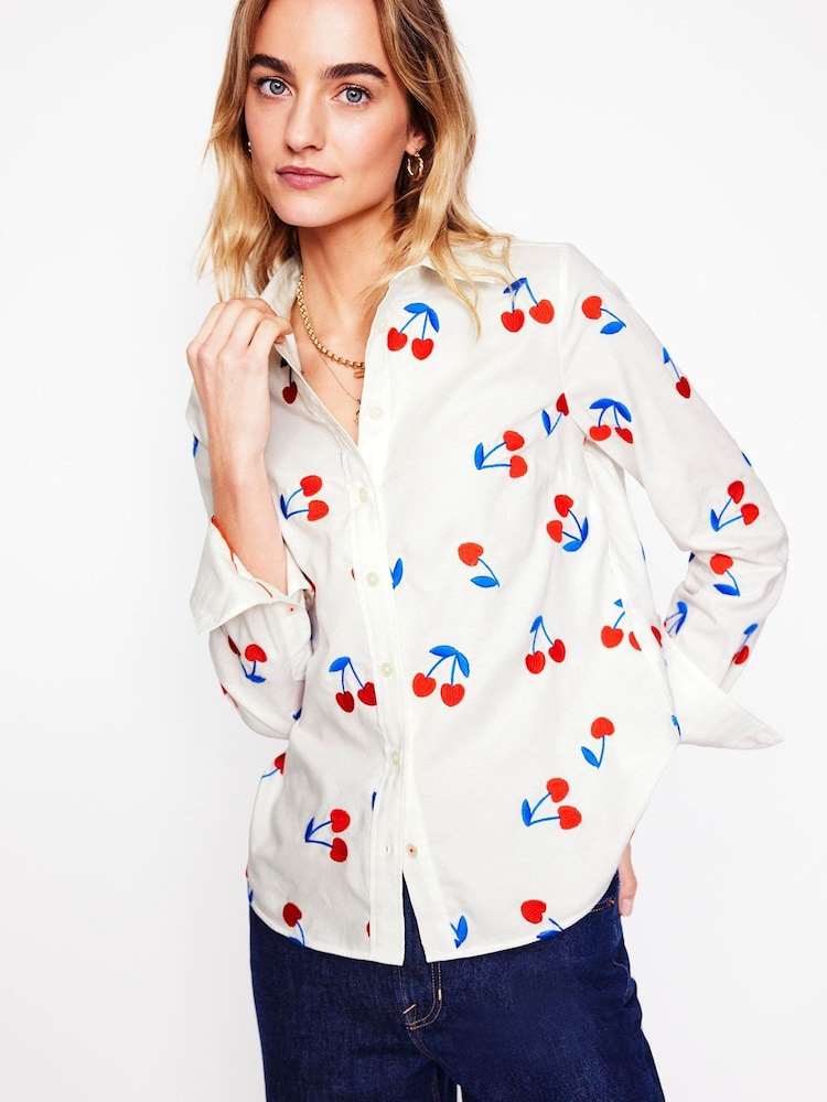 Boden White Sienna Embroidered Shirt - Image 1 of 6