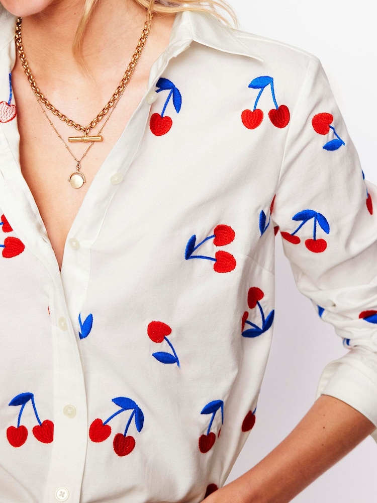 Boden White Sienna Embroidered Shirt - Image 2 of 6