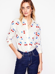 Boden White Sienna Embroidered Shirt - Image 4 of 6