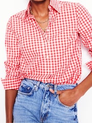 Boden Red Gingham  Sienna Cotton Shirt - Image 2 of 6
