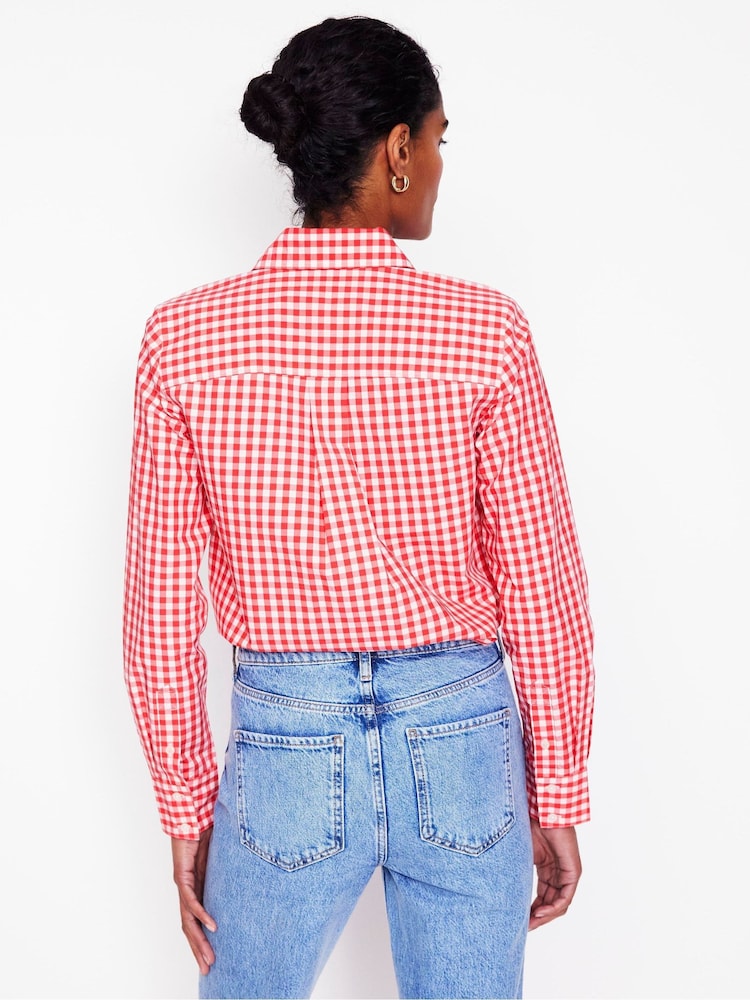 Boden Red Gingham  Sienna Cotton Shirt - Image 3 of 6