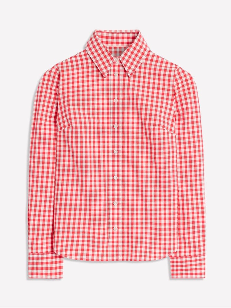 Boden Red Gingham  Sienna Cotton Shirt - Image 6 of 6