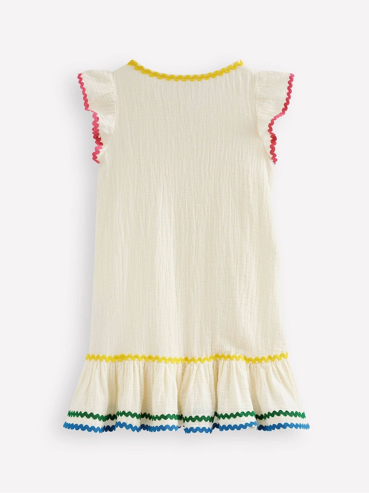 Boden White Emmy Woven Beach 100% Cotton Dress - Image 2 of 3 Boden White Emmy Woven Beach 100% Cotton Dress - Image 2 of 3