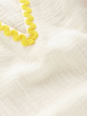 Boden White Emmy Woven Beach 100% Cotton Dress - Image 3 of 3