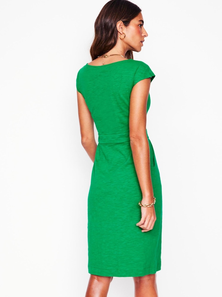 Boden Green Florrie Broderie 100% Cotton Dress - Image 3 of 5