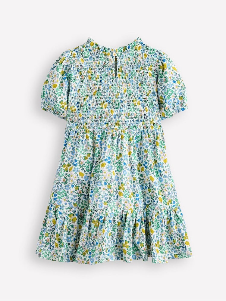 Boden Cream Aurora Shirred Twirly 100% Cotton Dress - Image 2 of 5
