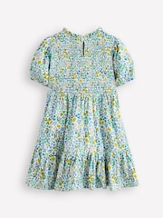 Boden Cream Aurora Shirred Twirly 100% Cotton Dress - Image 4 of 5