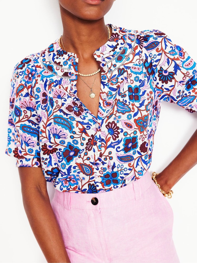 Boden Cream Bea 100% Linen Top - Image 2 of 5
