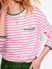 Boden Pink Blanket Stitch 100% Cotton Top - Image 2 of 5