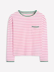 Boden Pink Blanket Stitch 100% Cotton Top - Image 5 of 5