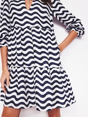 Boden Blue Esme 100% Linen  Mini Dress - Image 3 of 6