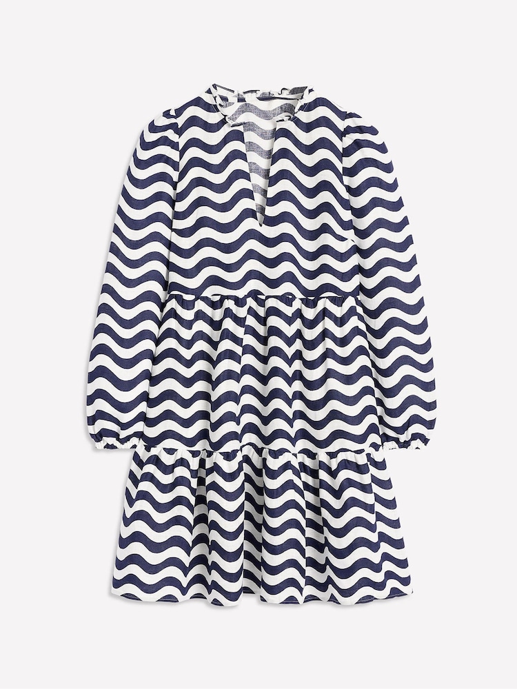 Boden Blue Esme 100% Linen  Mini Dress - Image 6 of 6