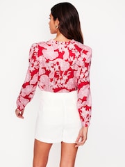 Boden Red Grace 100% Linen Top - Image 3 of 5