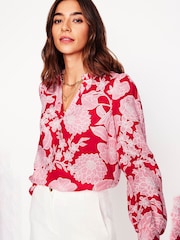 Boden Red Grace 100% Linen Top - Image 4 of 5