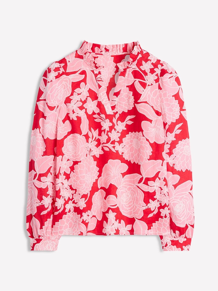 Boden Red Grace 100% Linen Top - Image 5 of 5