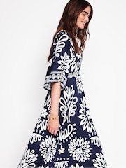 Boden Blue Maya Kimono Jersey Maxi Dress - Image 2 of 7