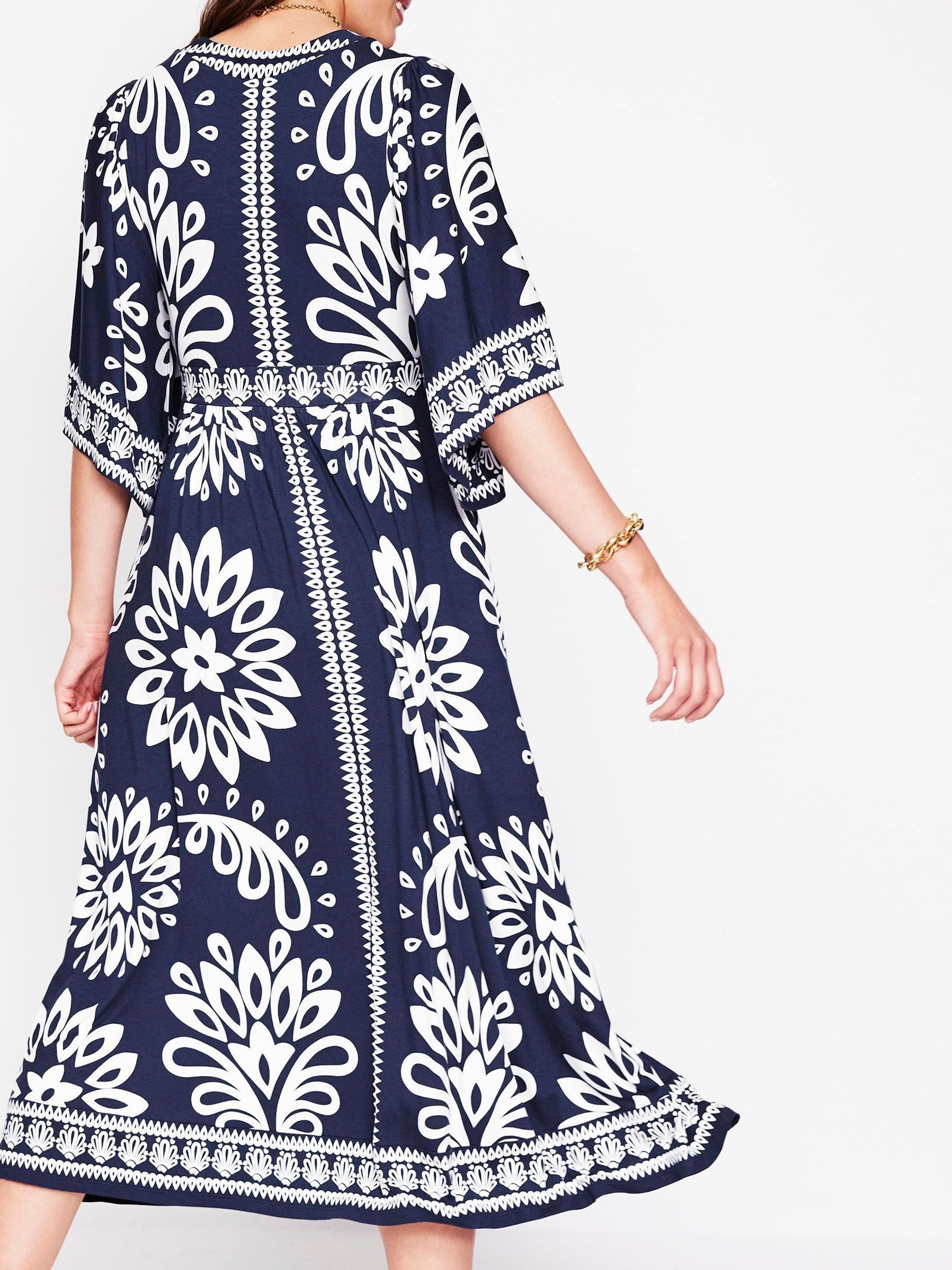 Buy Boden Blue Maya Kimono Jersey Maxi Dress from Next Netherlands