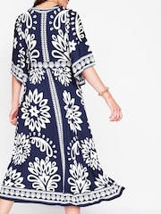 Boden Blue Maya Kimono Jersey Maxi Dress - Image 4 of 7