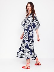 Boden Blue Maya Kimono Jersey Maxi Dress - Image 5 of 7