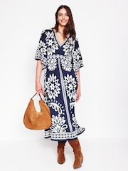 Boden Blue Maya Kimono Jersey Maxi Dress - Image 6 of 7