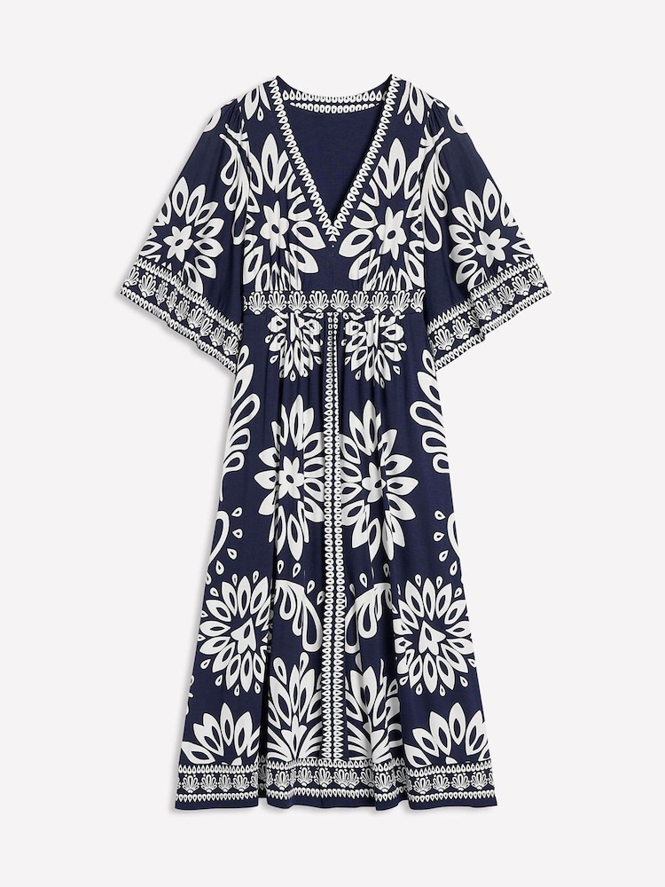 Boden Blue Maya Kimono Jersey Maxi Dress - Image 7 of 7