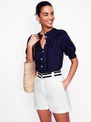 Boden White Westbourne 100% Linen Shorts - Image 1 of 6