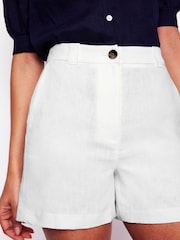 Boden White Westbourne 100% Linen Shorts - Image 5 of 6