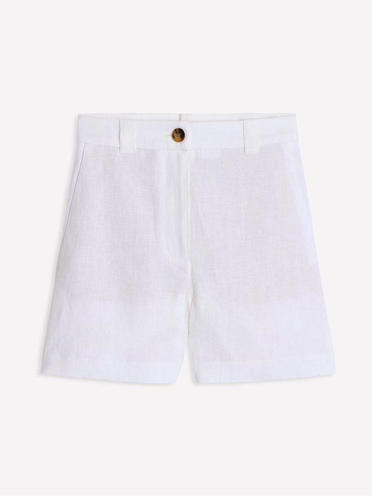 Boden White Westbourne 100% Linen Shorts - Image 6 of 6