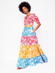 Boden Pink Bella Puff Sleeve Maxi Dress - Image 5 of 6