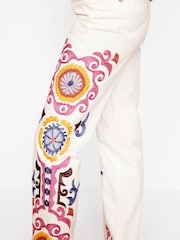 Boden White High Rise Embroidered Jeans - Image 2 of 5