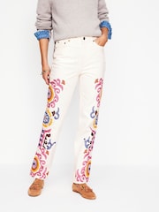 Boden White High Rise Embroidered Jeans - Image 4 of 5