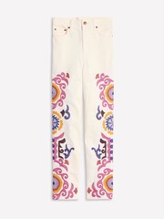 Boden White High Rise Embroidered Jeans - Image 5 of 5