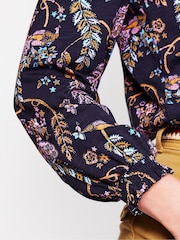 Boden Blue Fay Smocked Jersey Shirt - Image 5 of 6