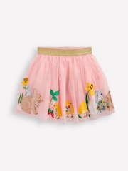 Boden Pink Tulle Appliqué Skirt - Image 1 of 4
